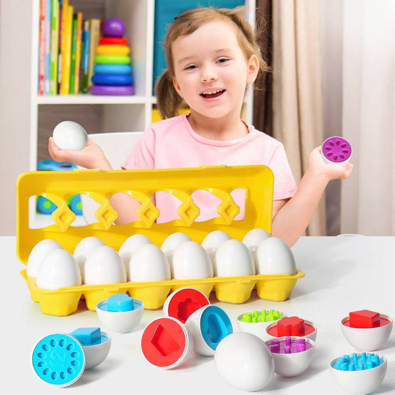 Montessori Egg Toy - Shape Matching Eggs - Bundles of Smiles